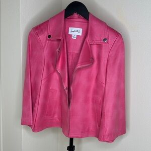 Joseph Ribkoff Vibrant Pink Leather Jacket